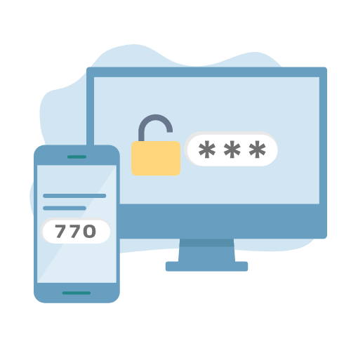 Image of computer and phone with login code example