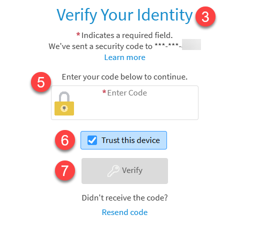 Image of Verify your Identity page